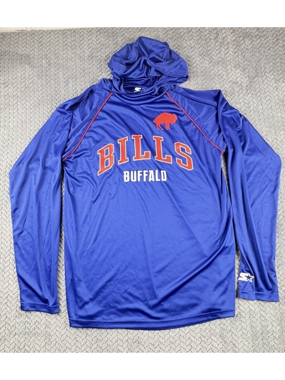 Buffalo Bills Shirt Hoodie Mens Medium NFL Football Lightweight Pullover Starter